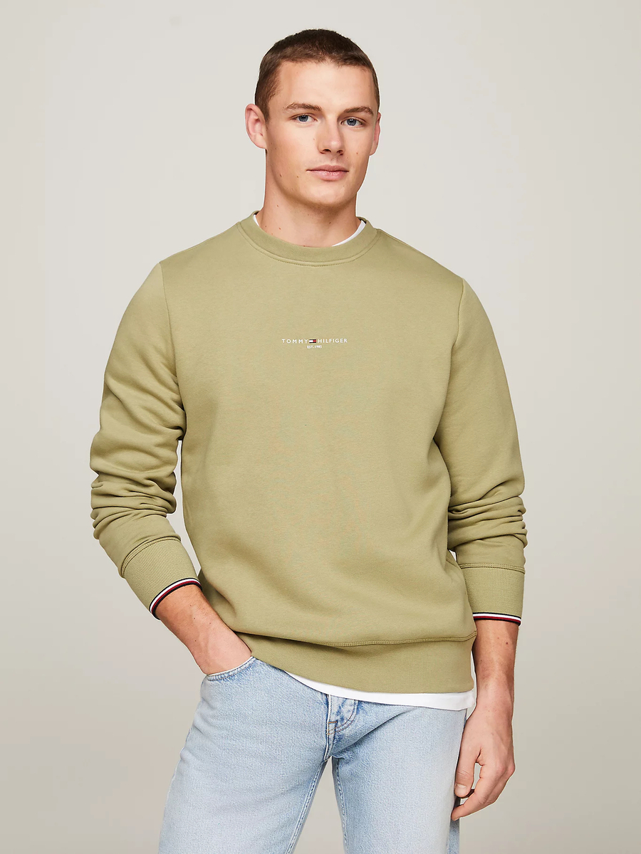 detail Tommy Hilfiger pánská zelená mikina