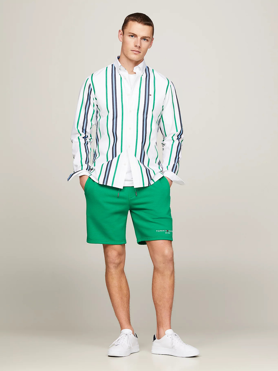 detail Tommy Hilfiger pánské zelené šortky