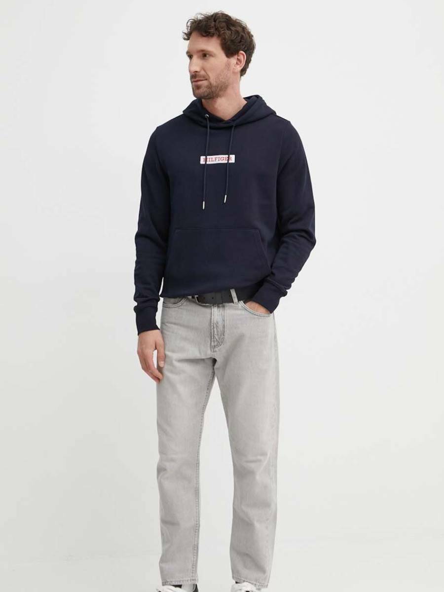 detail Tommy Hilfiger pánská tmavě modrá mikina