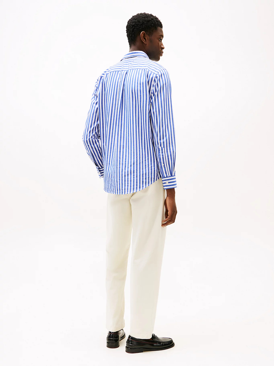detail Tommy Hilfiger pánská pruhovaná košile Poplin