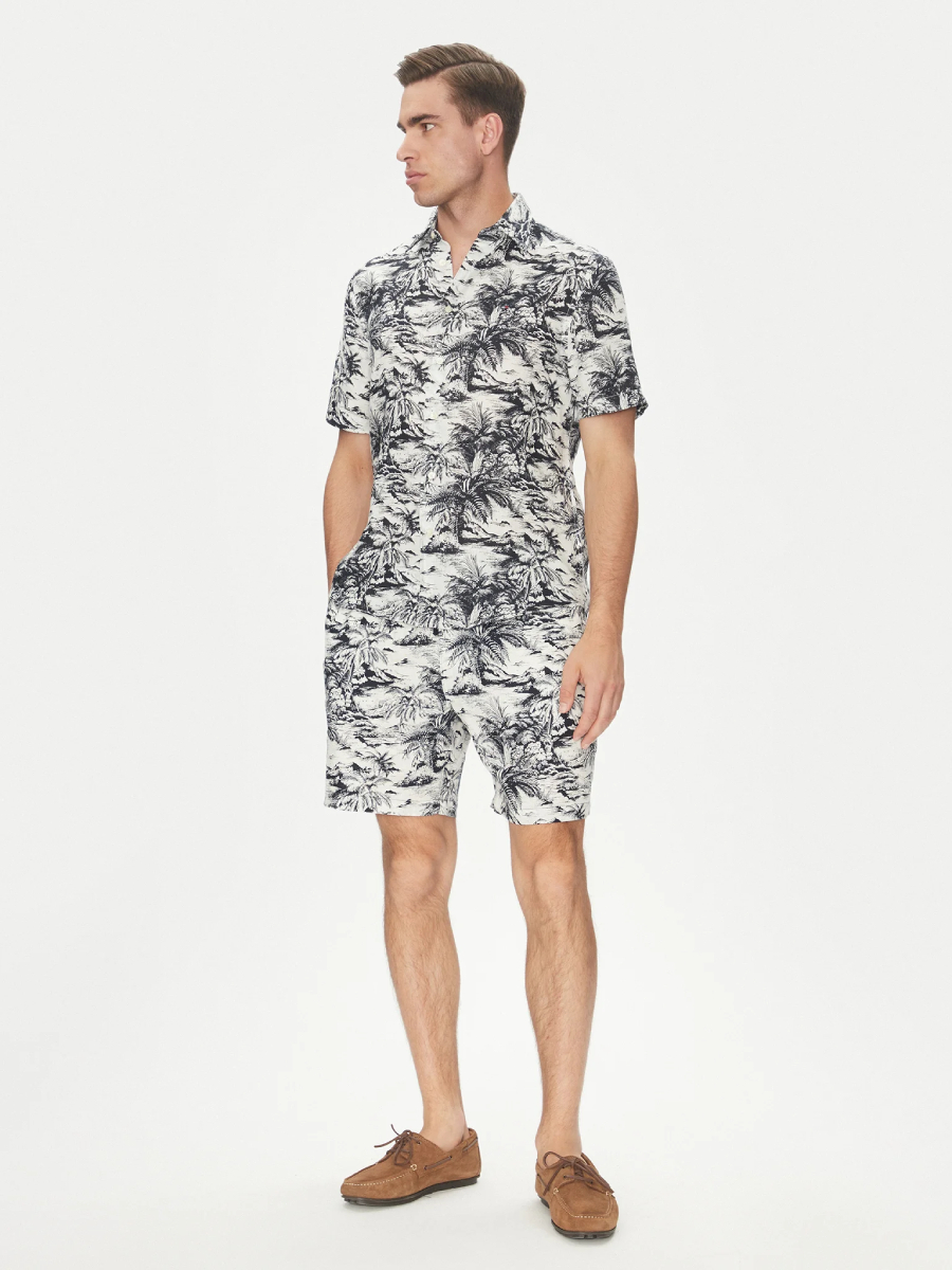 detail Tommy Hilfiger pánské lněné šortky