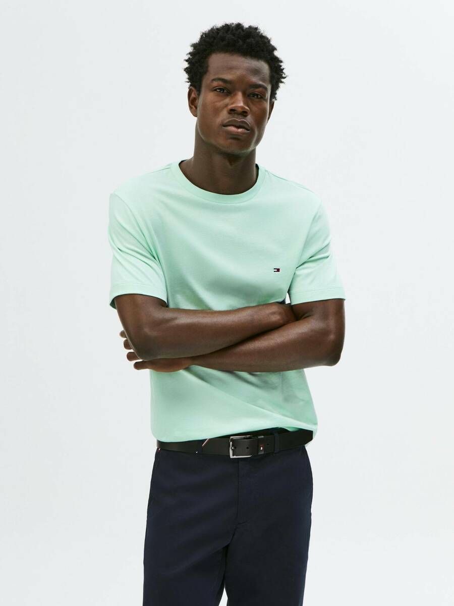 detail Tommy Hilfiger pánské zelenkavé tričko