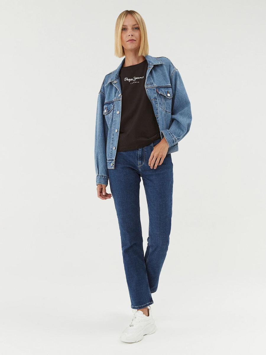 detail Pepe Jeans dámské černé tričko