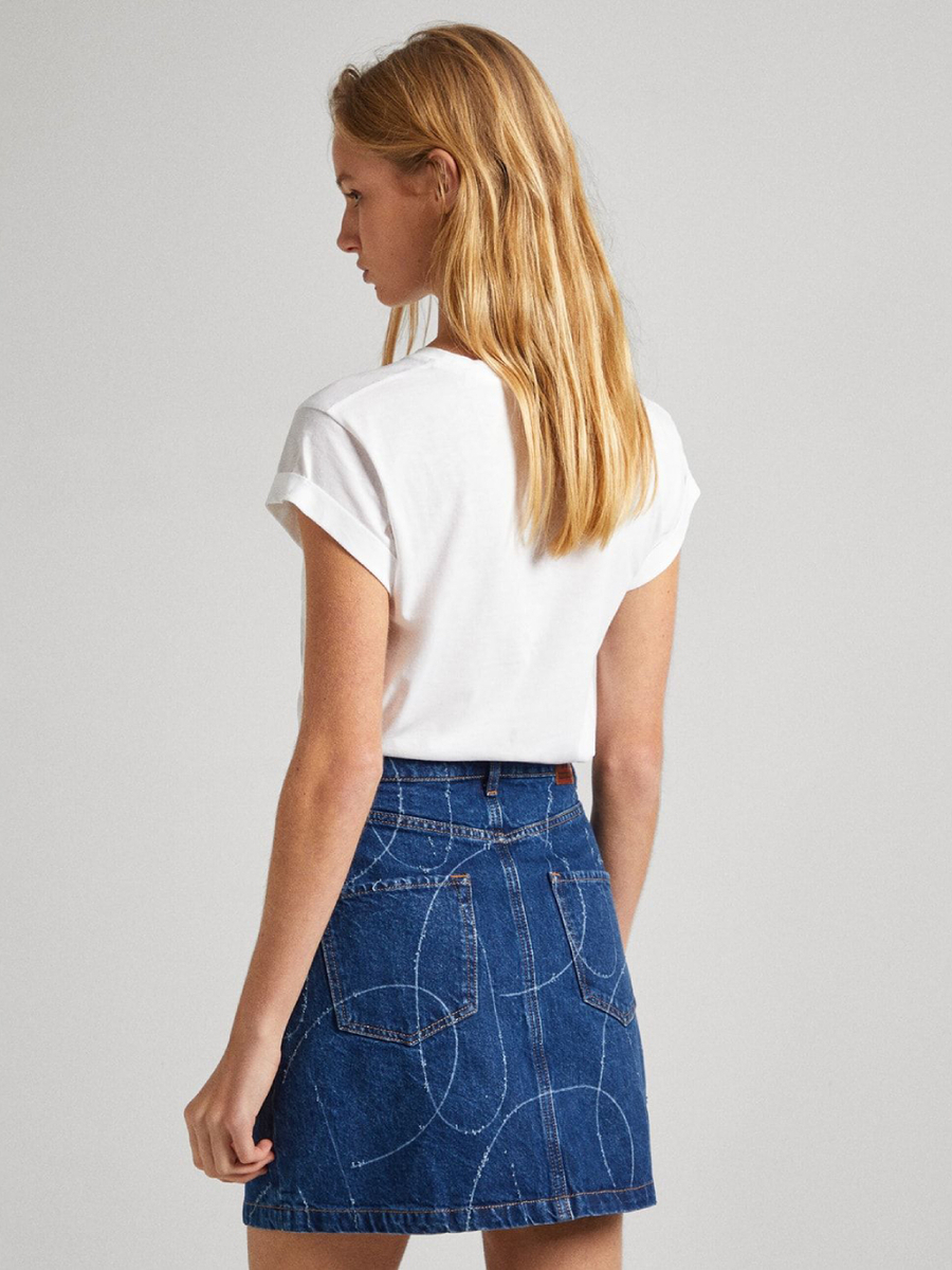 detail Pepe Jeans dámské bílé tričko HELEN