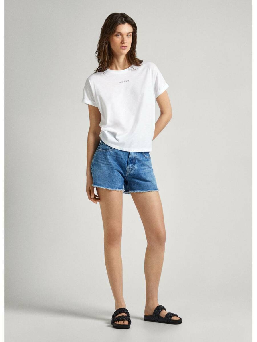 detail Pepe Jeans dámské bílé tričko Keyra