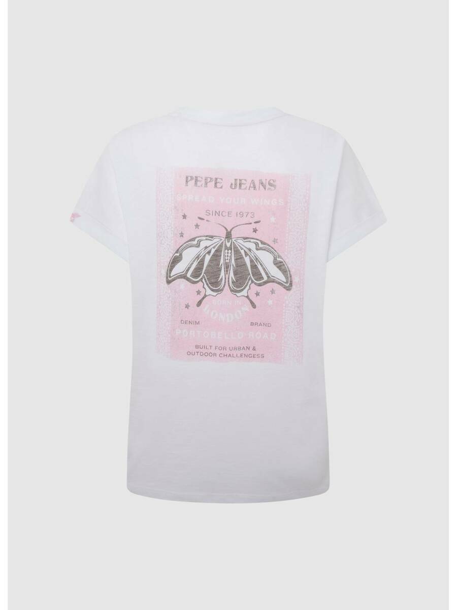 detail Pepe Jeans dámské bílé tričko Keyra