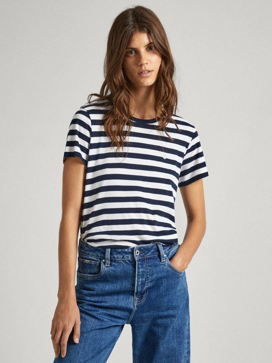 detail Pepe Jeans dámské pruhované tričko Jinx