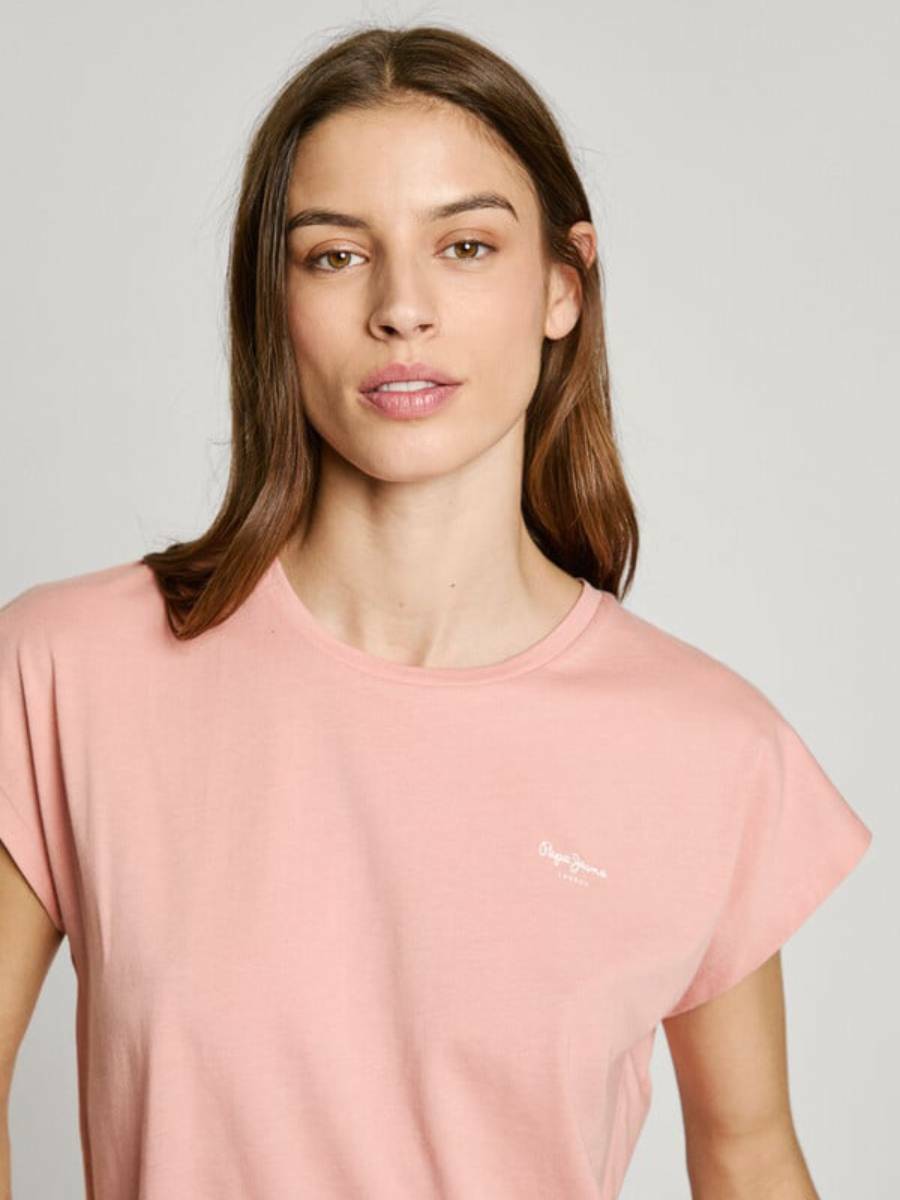 detail Pepe Jeans dámské meruňkové tričko Blooma