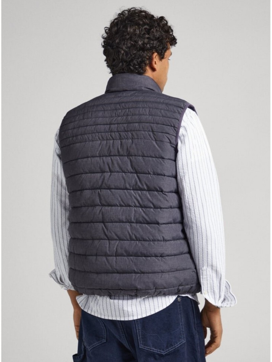 detail Pepe Jeans pánská oboustranná šedá vesta
