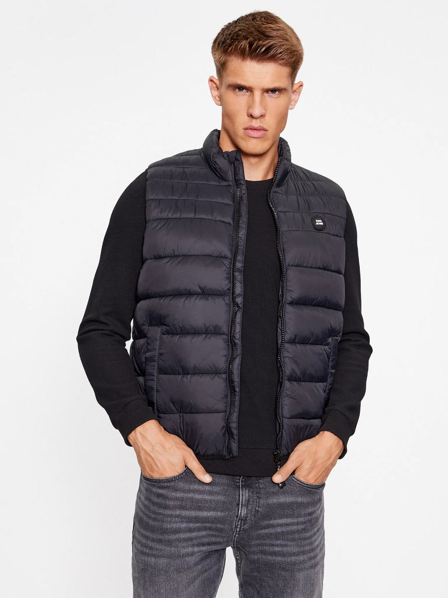 detail Pepe Jeans pánská černá vesta
