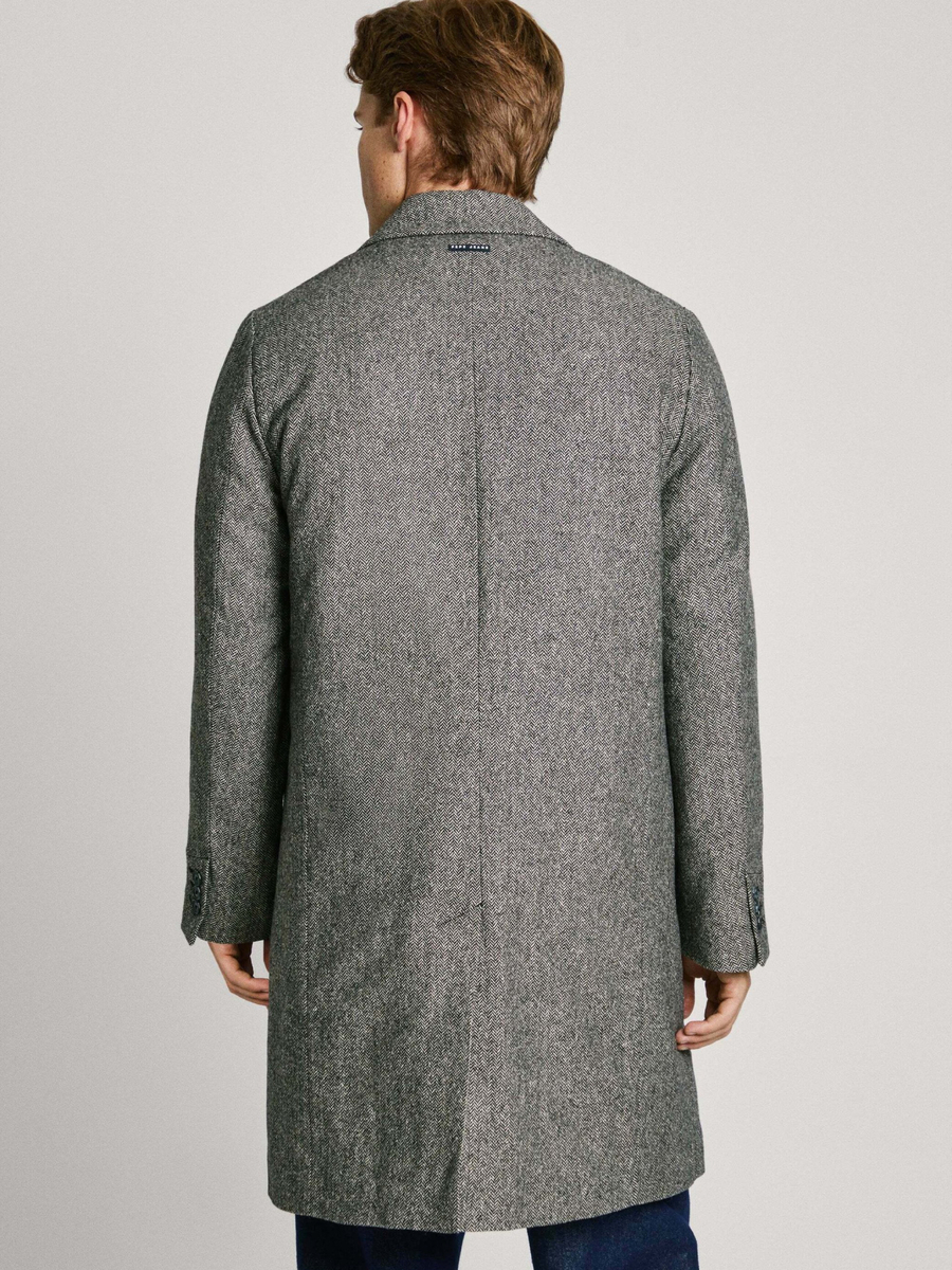 detail Pepe Jeans pánský šedý kabát