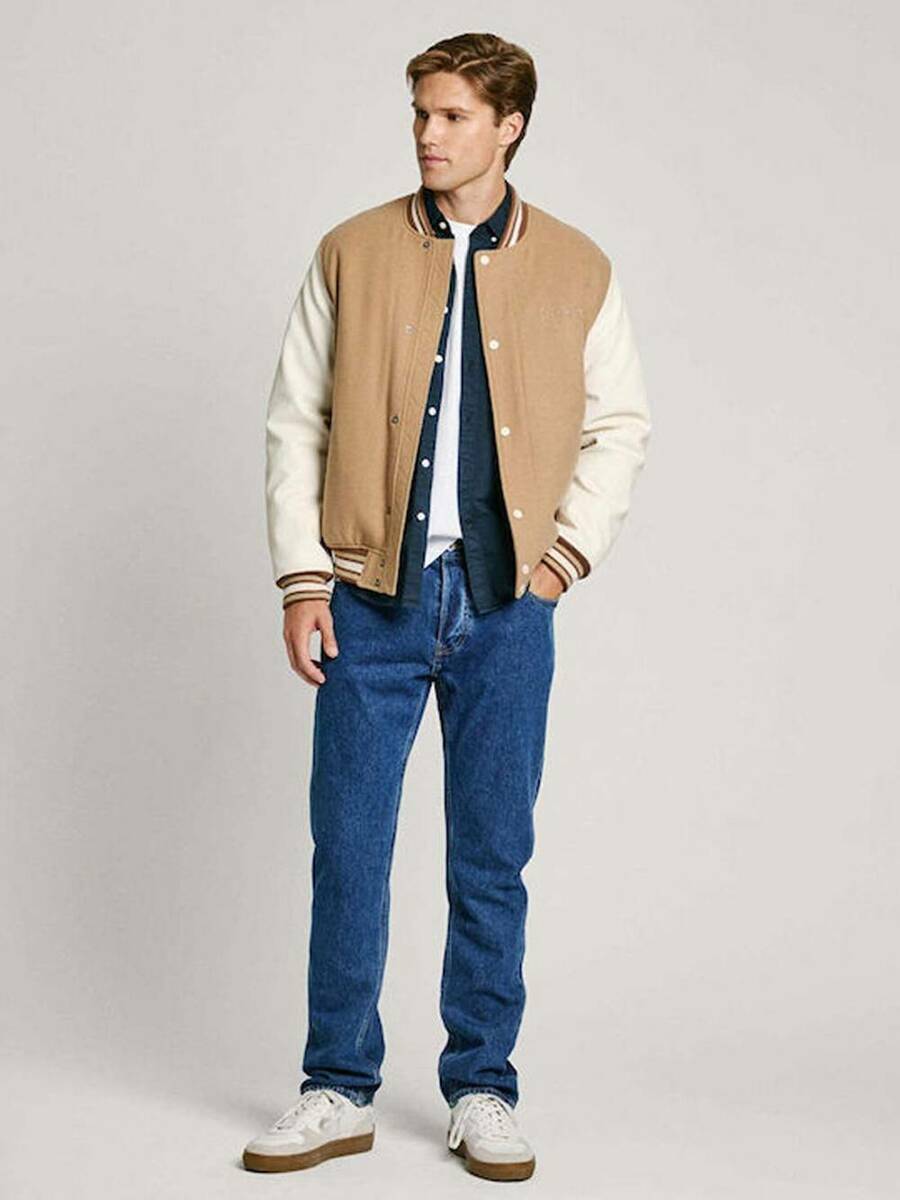 detail Pepe Jeans pánský béžový bomber Tustin