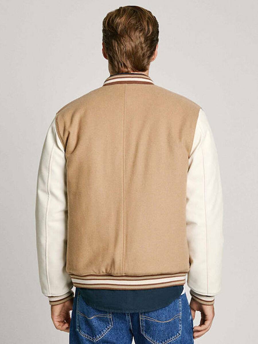 detail Pepe Jeans pánský béžový bomber Tustin