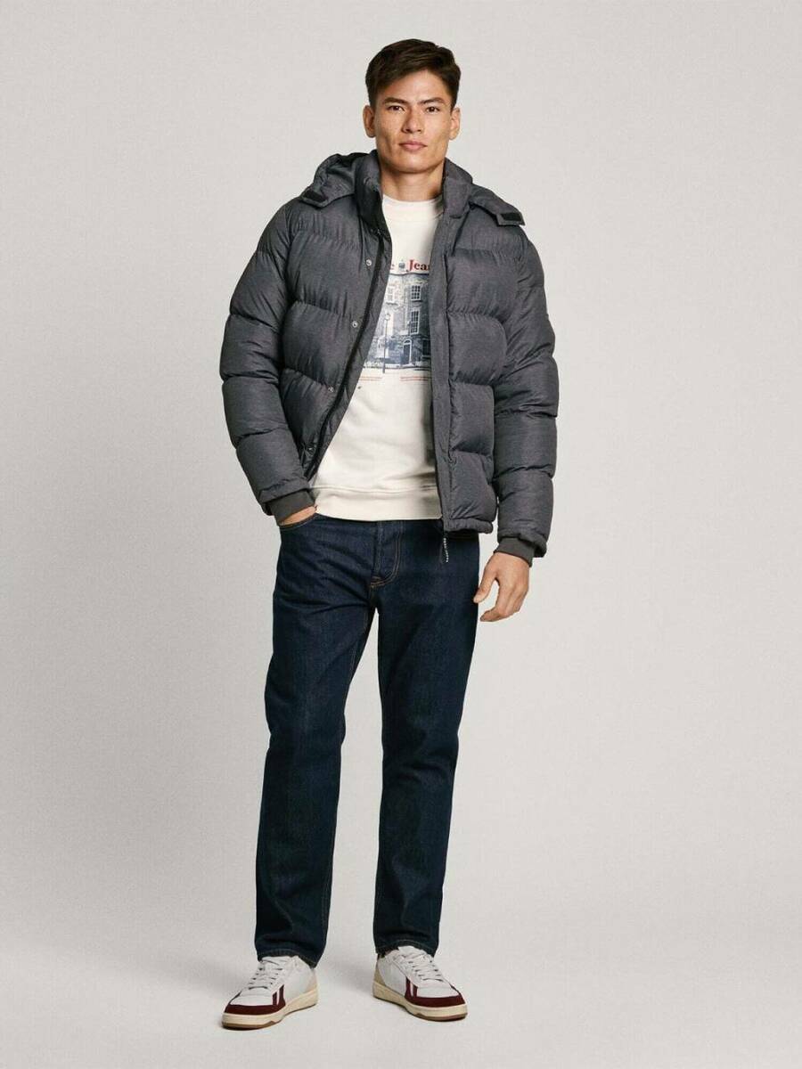 detail Pepe Jeans pánská šedá bunda