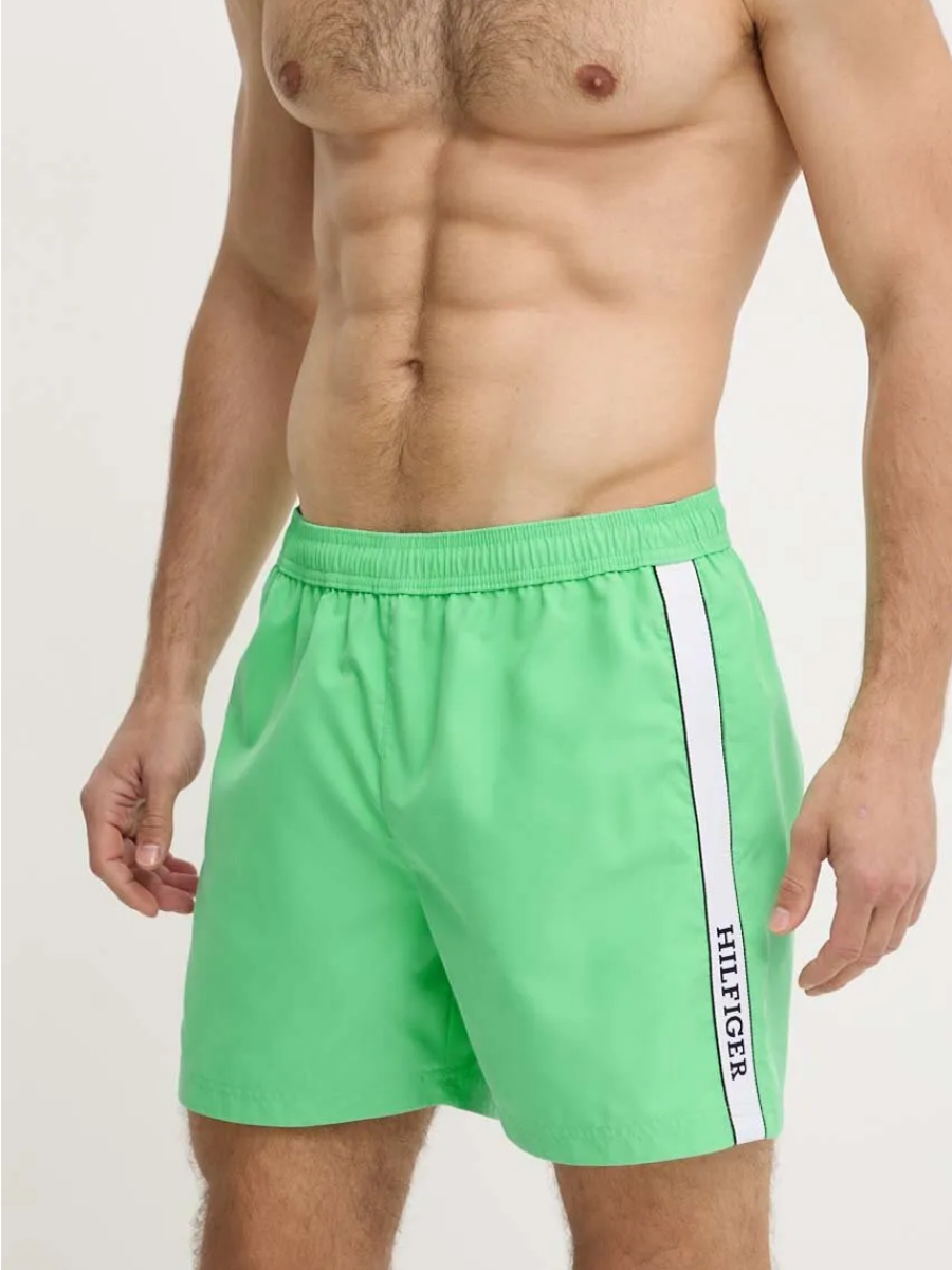 detail Tommy Hilfiger pánské zelené plavky