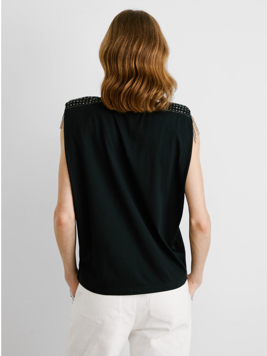 detail Pepe Jeans dámský černý top
