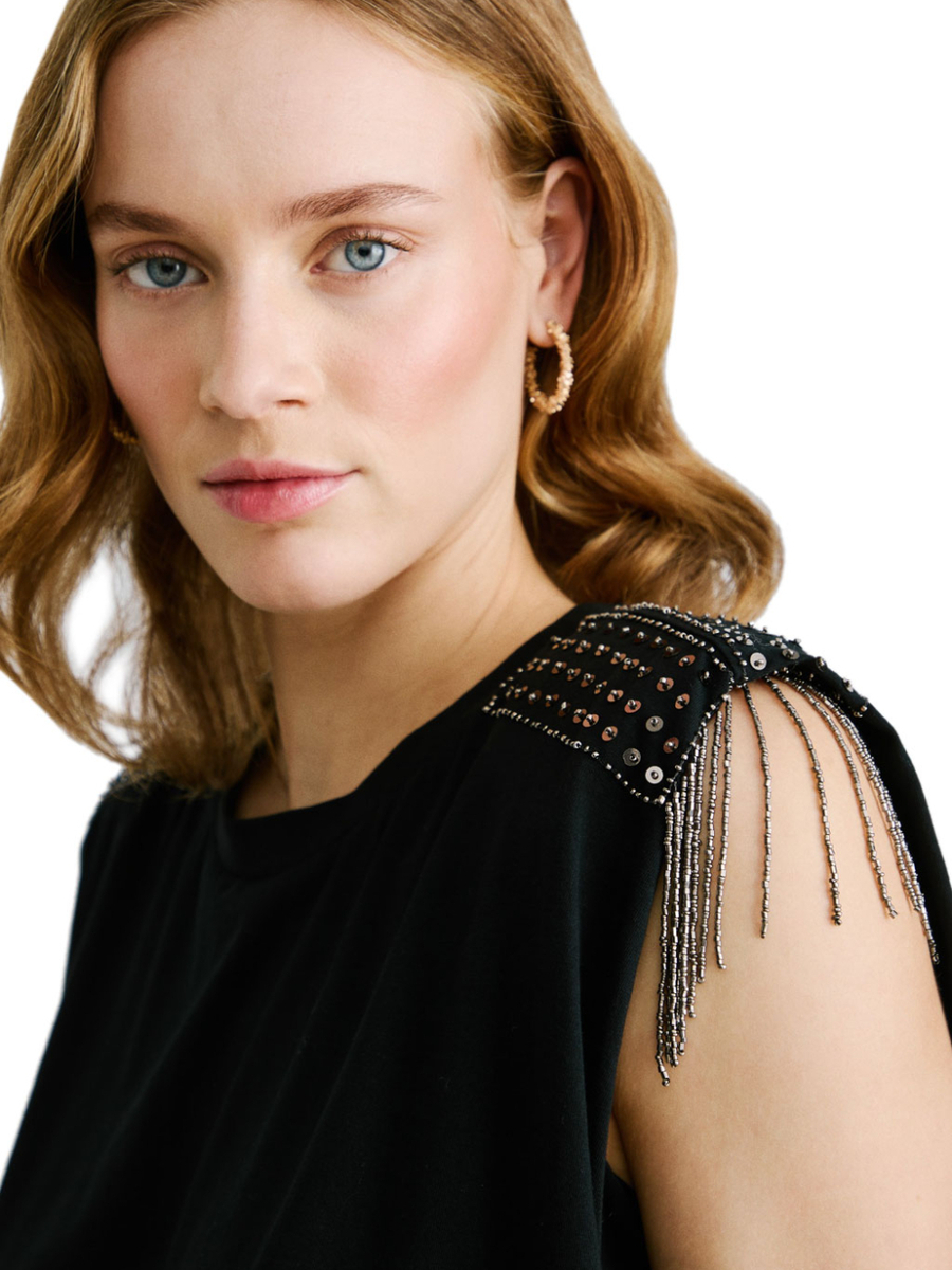 detail Pepe Jeans dámský černý top