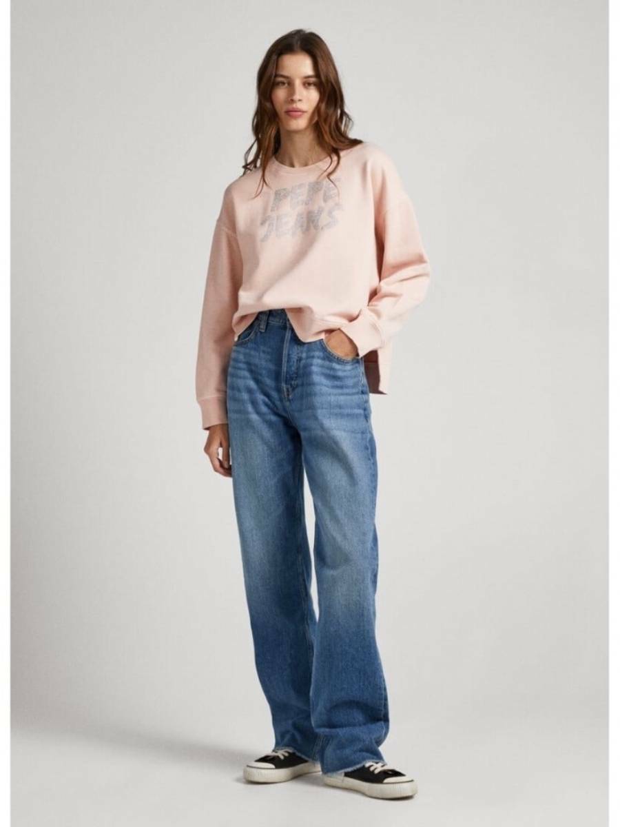 detail Pepe Jeans dámská růžová mikina Bailey