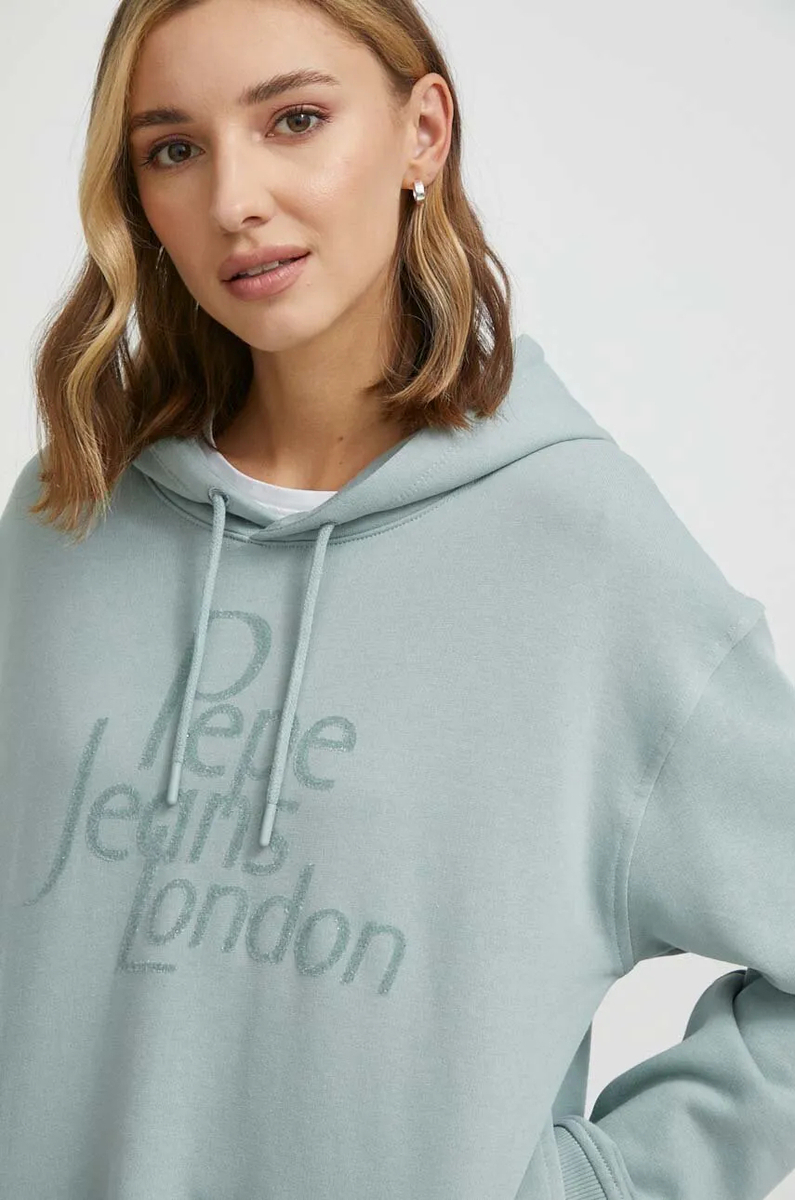 detail Pepe Jeans damská mátová mikina HARRIET
