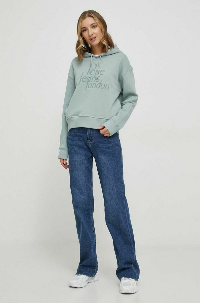 detail Pepe Jeans damská mátová mikina HARRIET