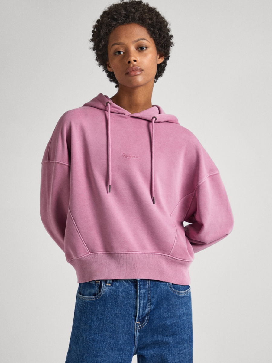 detail Pepe Jeans dámská růžová mikina