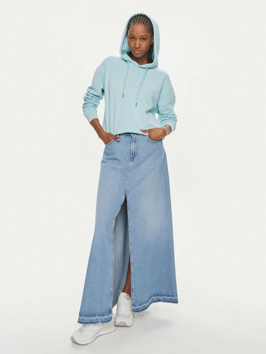 detail Pepe Jeans dámská světle modrá mikina Lana