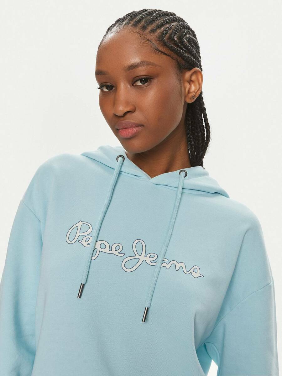 detail Pepe Jeans dámská světle modrá mikina Lana