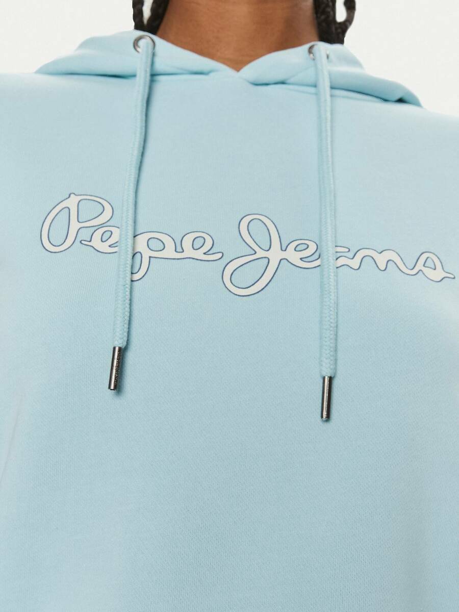 detail Pepe Jeans dámská světle modrá mikina Lana