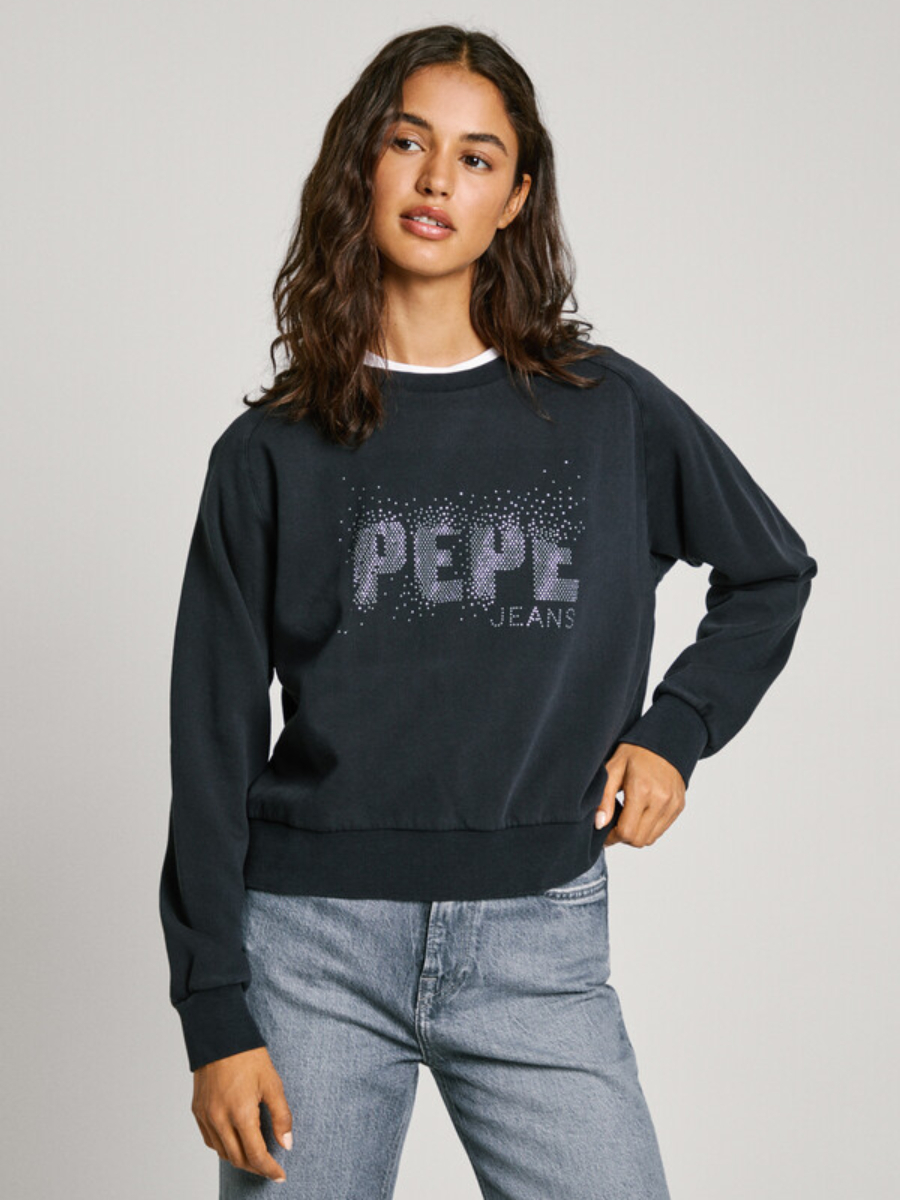 detail Pepe Jeans dámská černá mikina LUNA