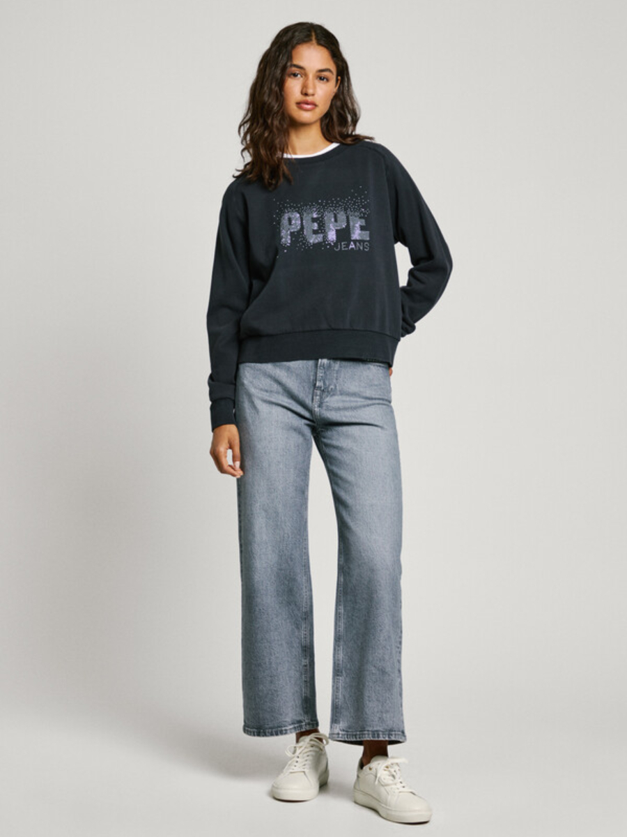 detail Pepe Jeans dámská černá mikina LUNA