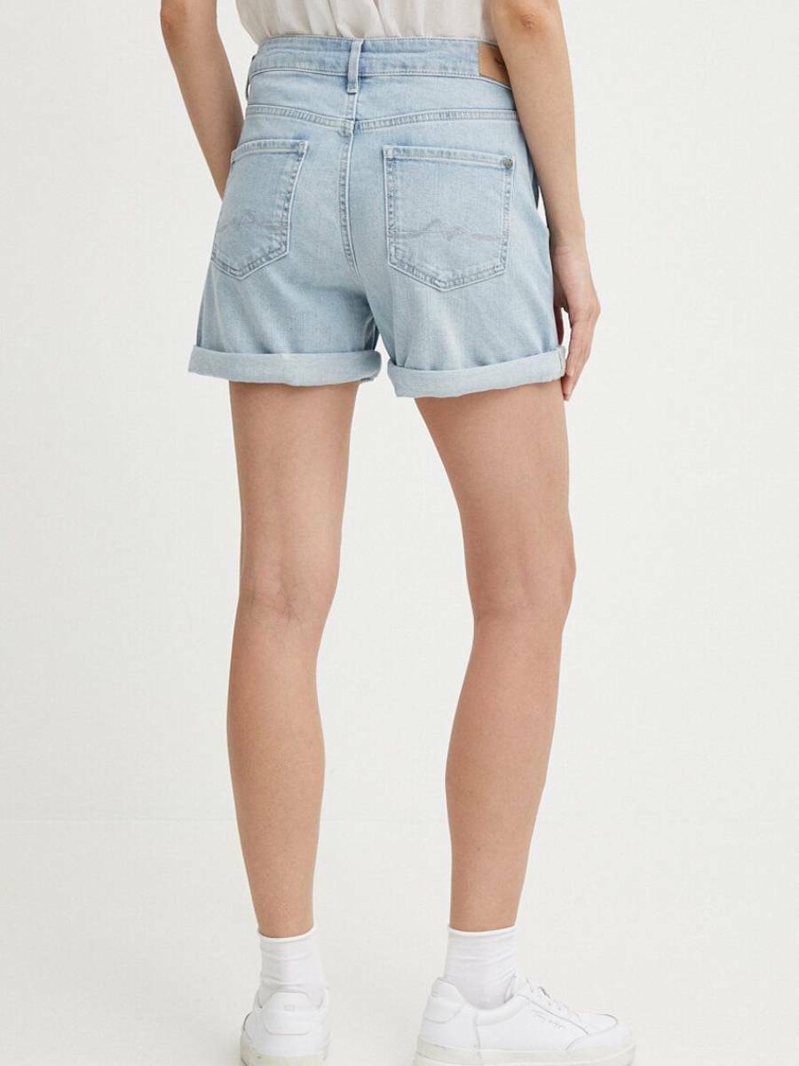 detail Pepe Jeans dámské světle modré džínové šortky