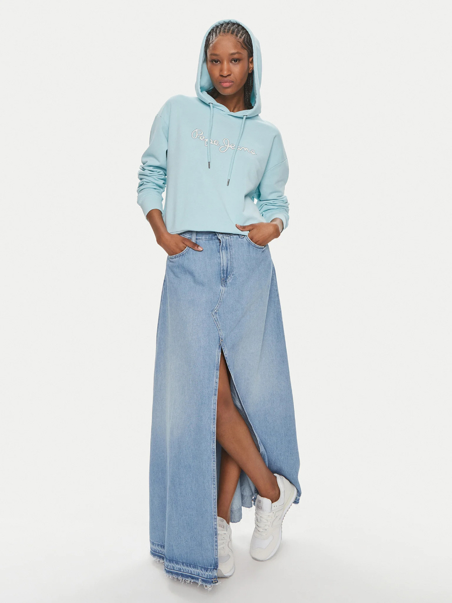 detail Pepe Jeans dámská modrá džínová sukně