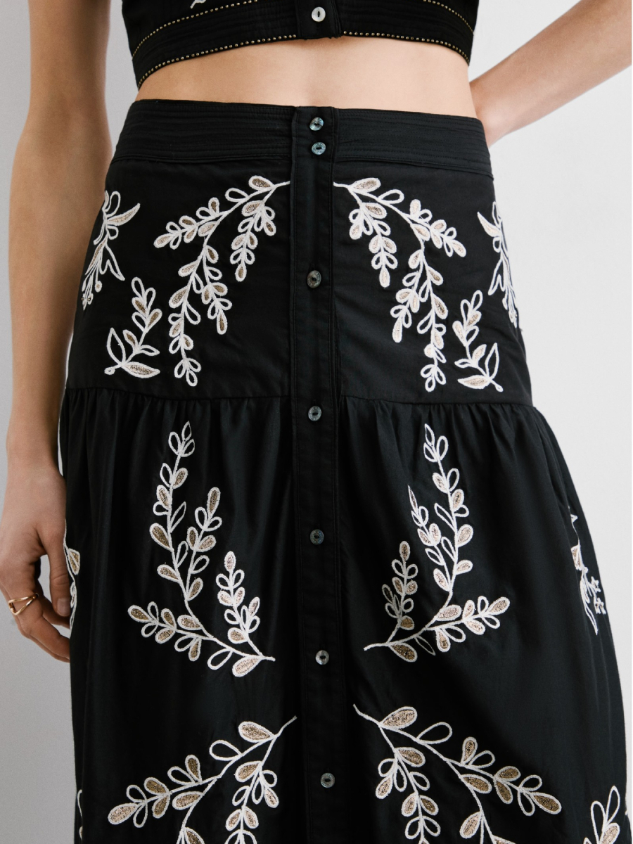detail Pepe Jeans dámská černá sukně Epsom