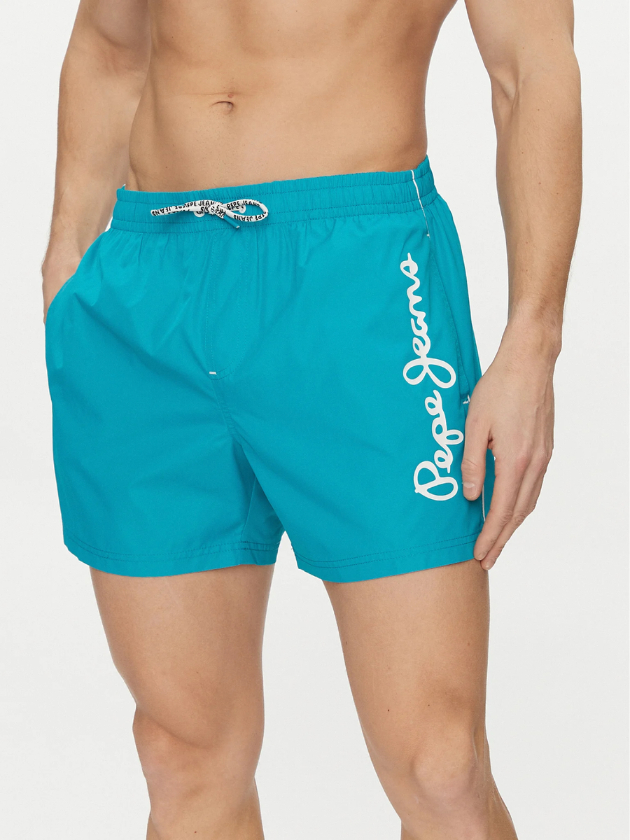 detail Pepe Jeans pánské tyrkysové plavky