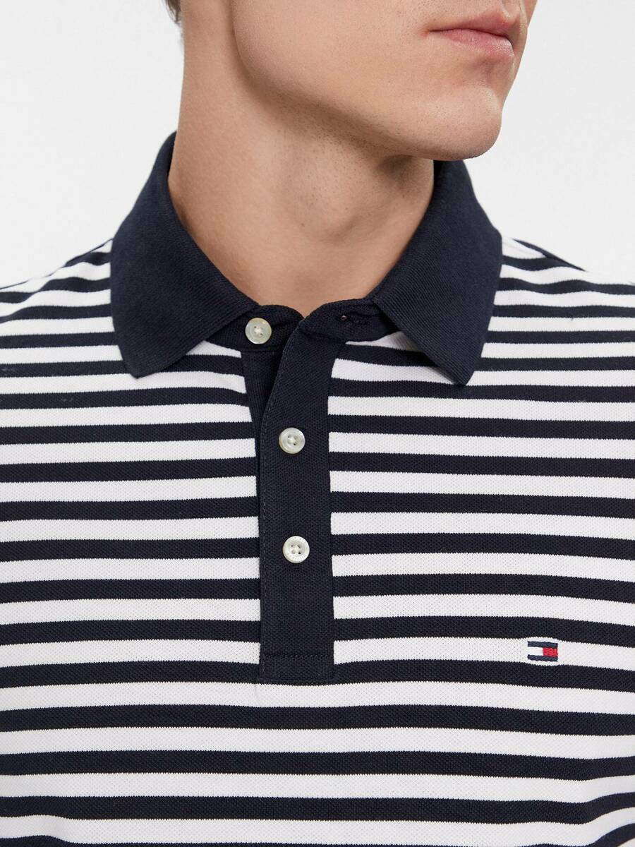detail Tommy Hilfiger pánské pruhované polo tričko