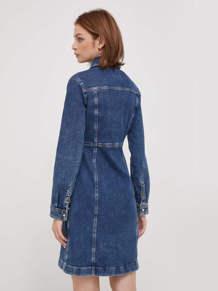detail Pepe Jeans dámské modré džínové šaty