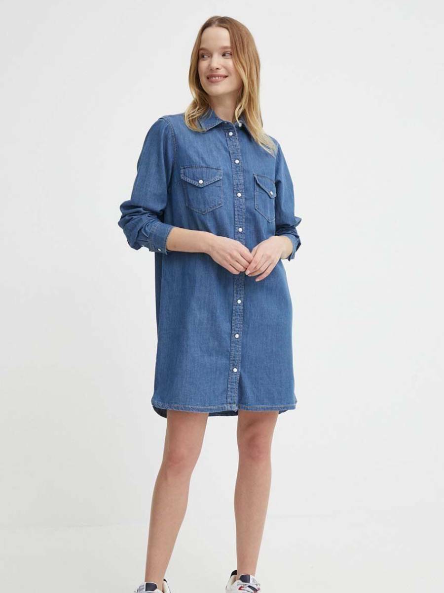 detail Pepe Jeans dámské džínové šaty Maya