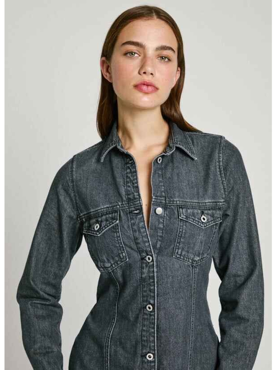 detail Pepe Jeans dámské černé džínové šaty