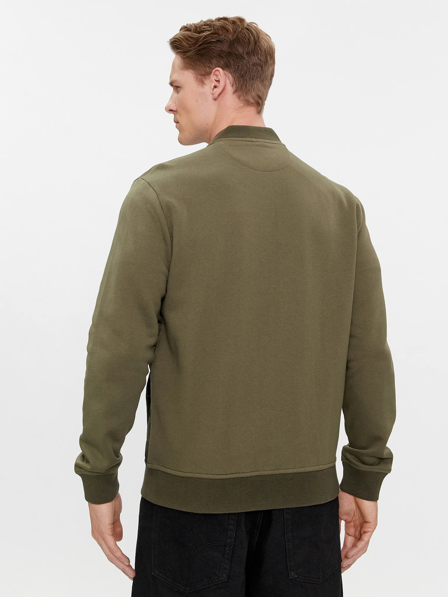 detail Pepe Jeans khaki pánská mikina na zip REDDITCH