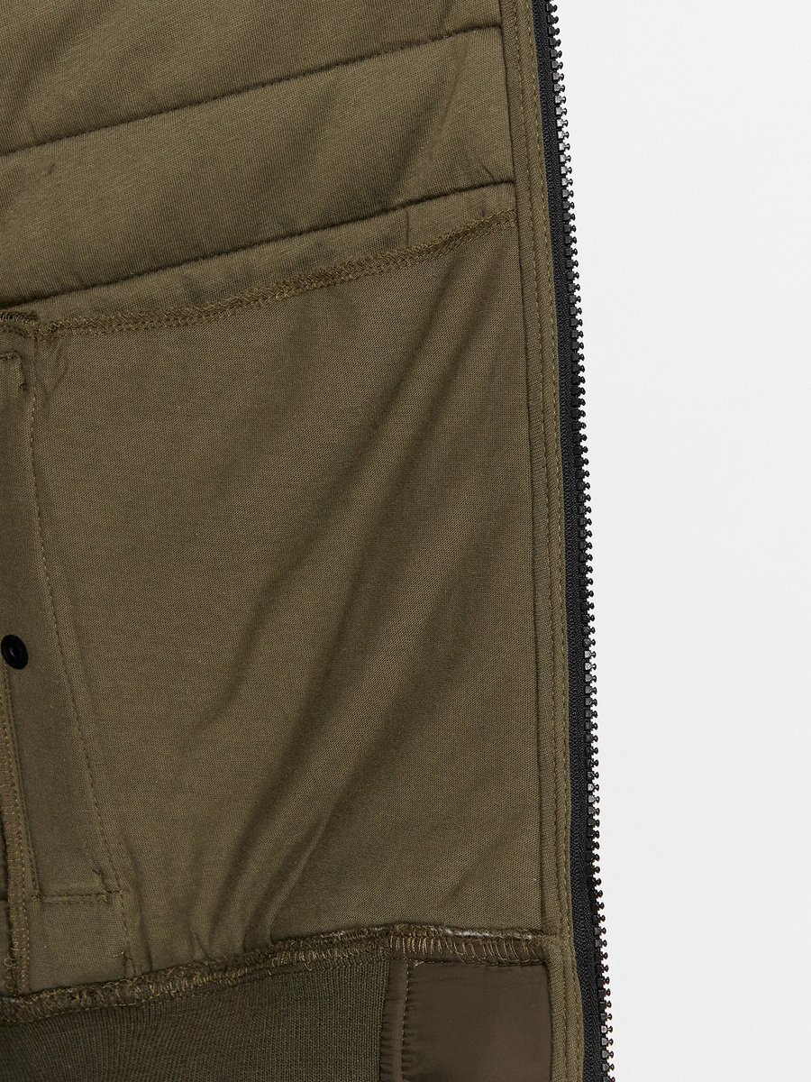 detail Pepe Jeans khaki pánská mikina na zip REDDITCH