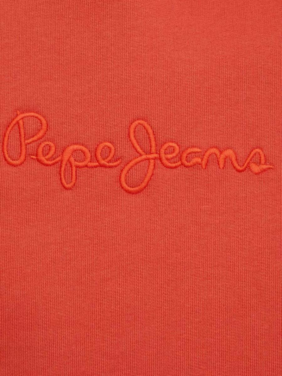 detail Pepe Jeans pánská oranžová mikina JOE