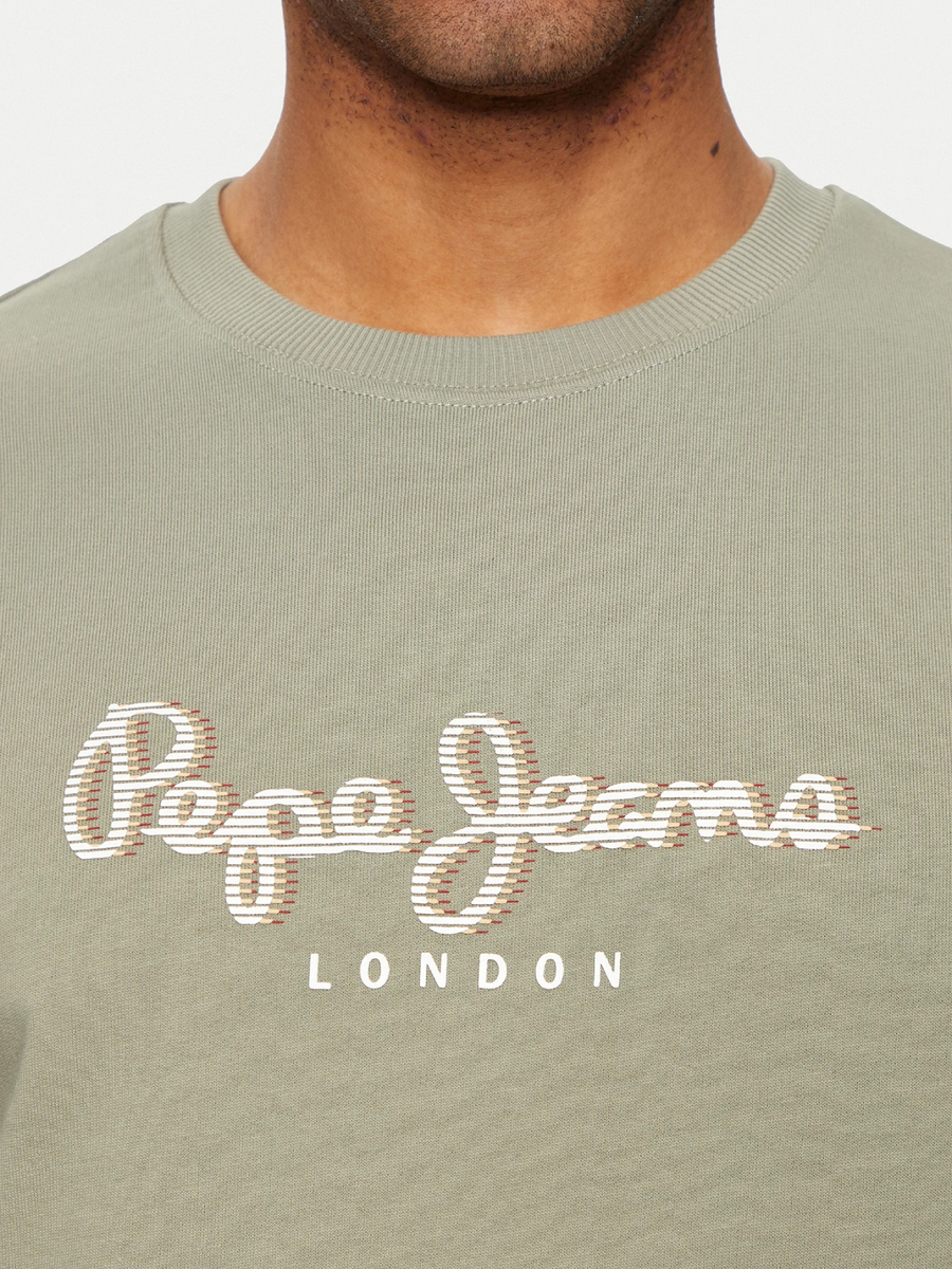 detail Pepe Jeans pánská zelená mikina