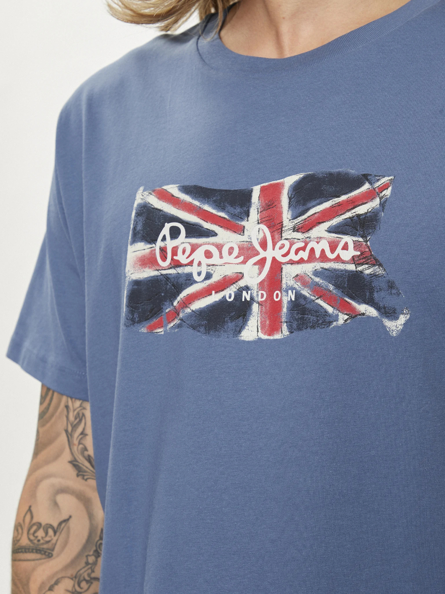 detail Pepe Jeans pánské modré triko