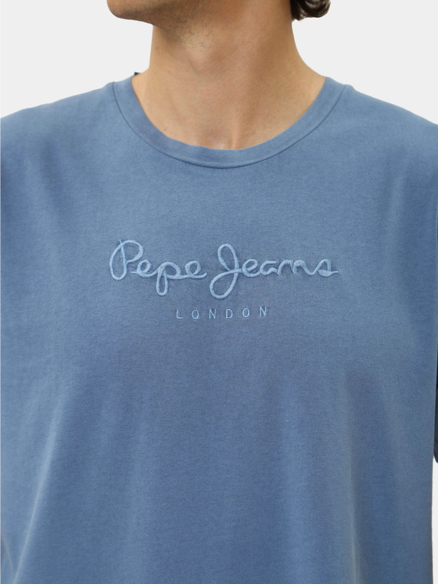 detail Pepe Jeans pánské modré tričko