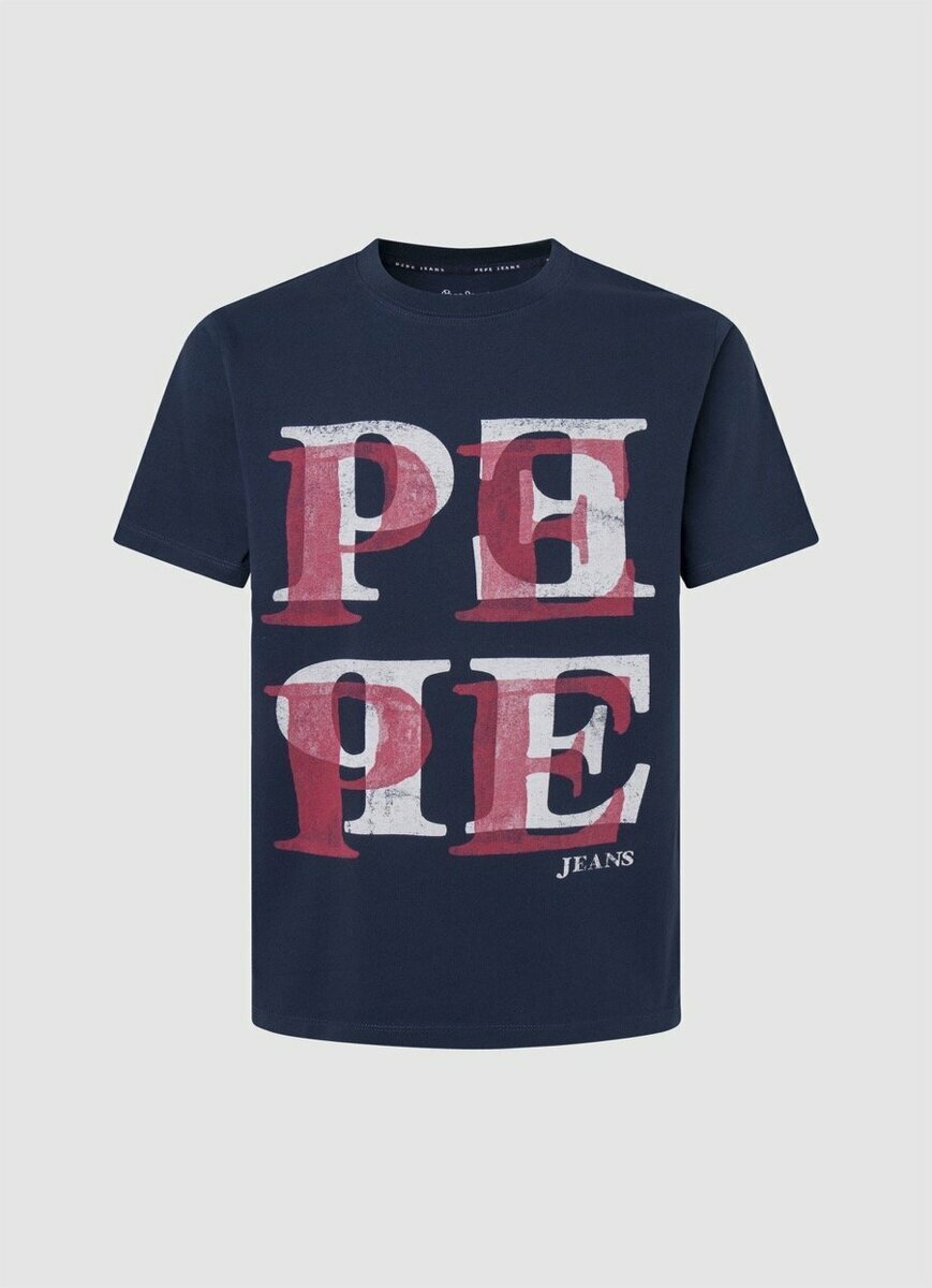 detail Pepe Jeans pánské tričko SOHAN s potiskem