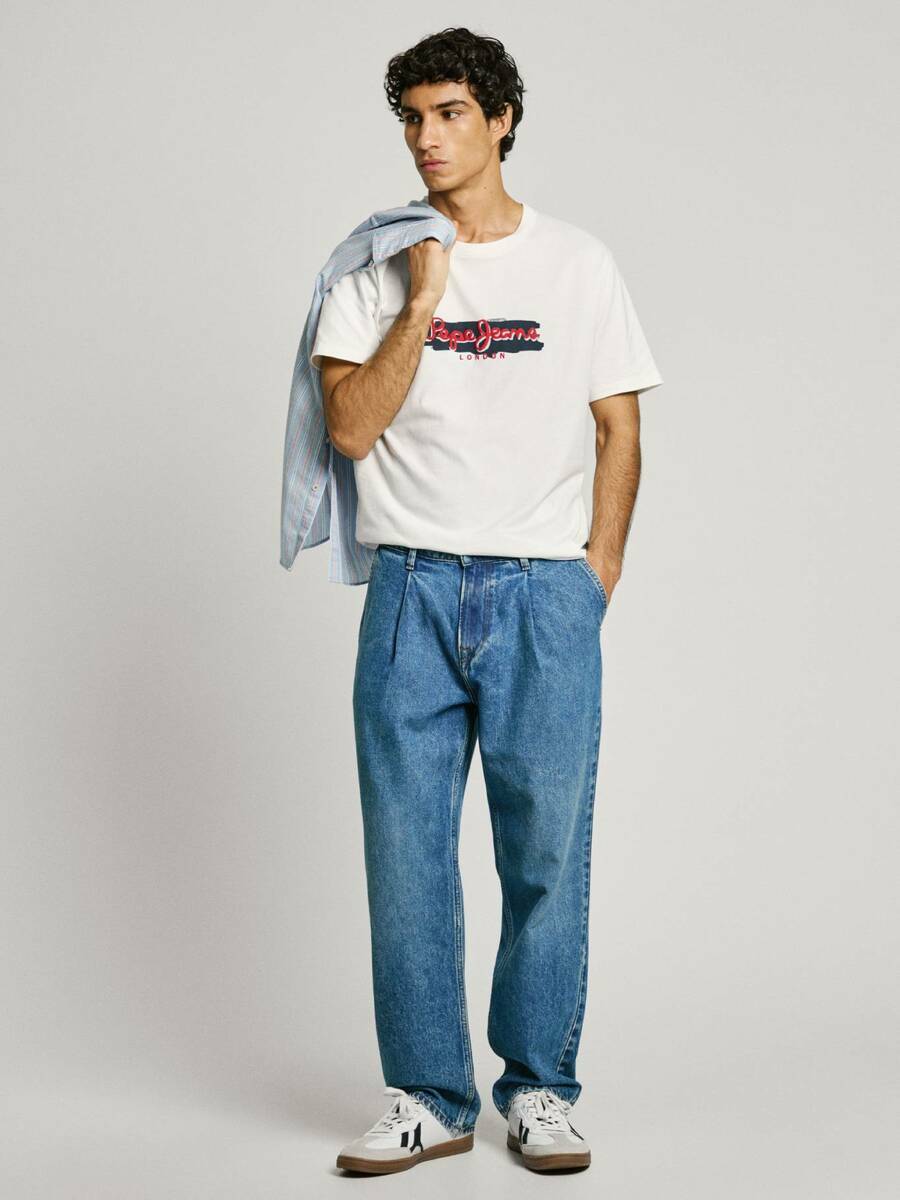 detail Pepe Jeans pánské bílé tričko Arsham