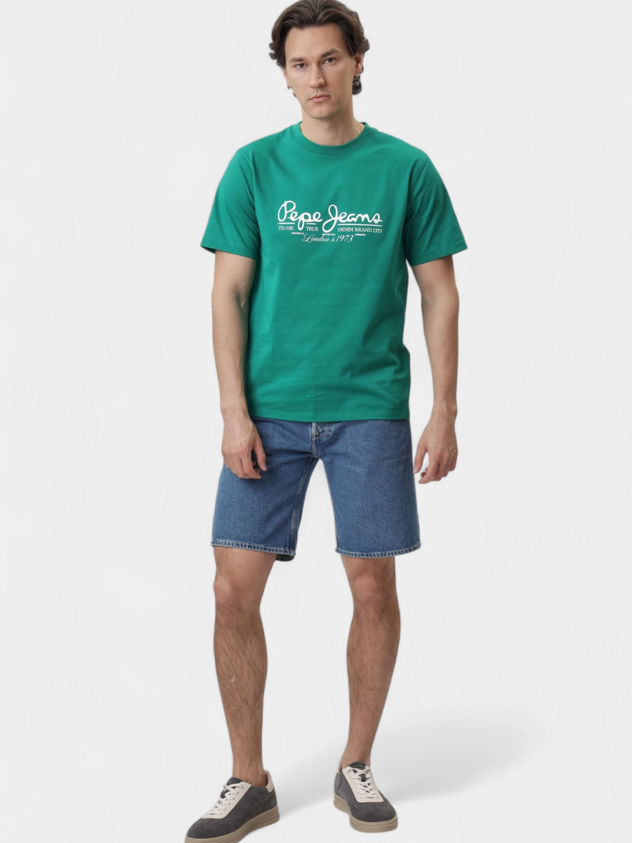 detail Pepe Jeans pánské modré tričko