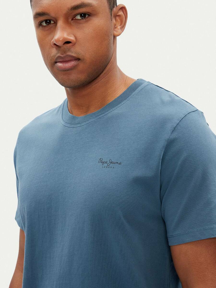 detail Pepe Jeans pánské modré tričko