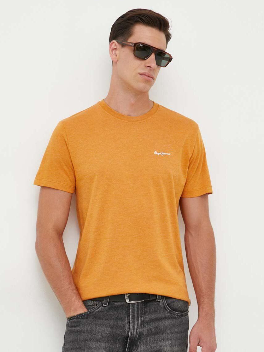 detail Pepe Jeans pánské oranžové tričko