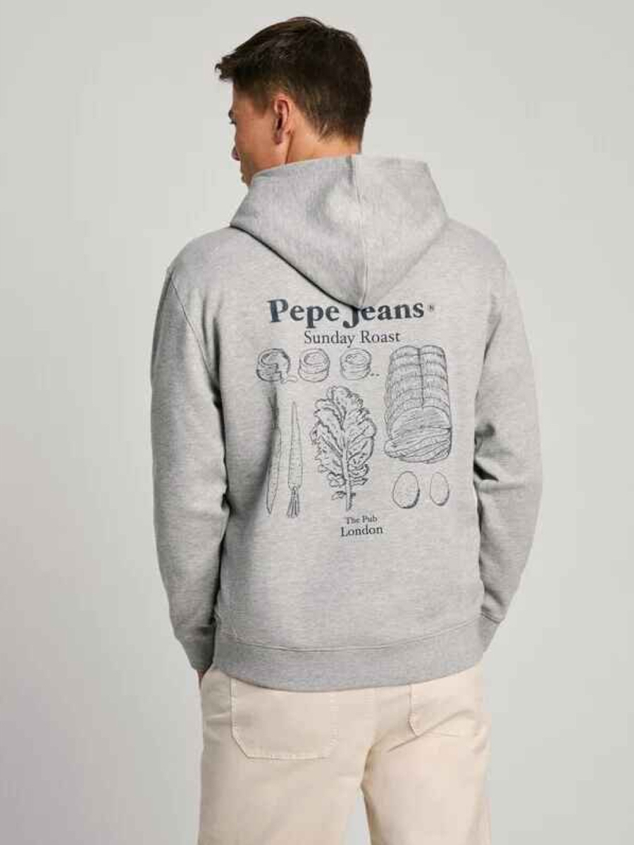 detail Pepe Jeans pánská šedá mikina Arryn